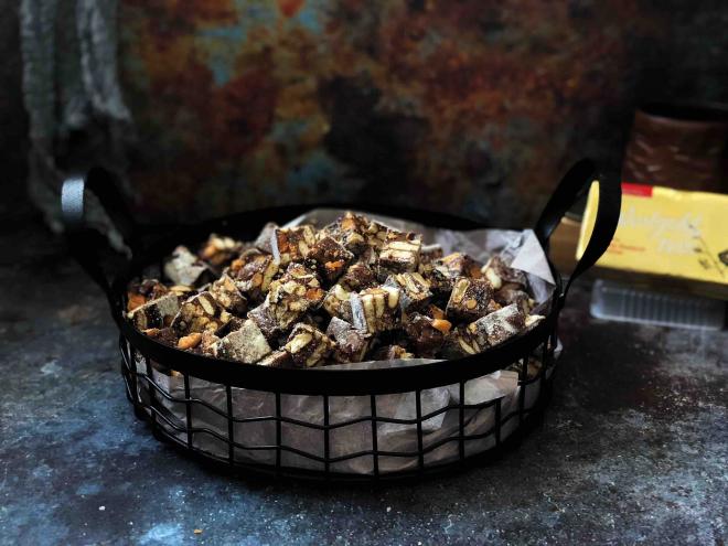 巧克力花生雪花酥