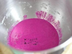 将火龙果汁倒入内胆中。