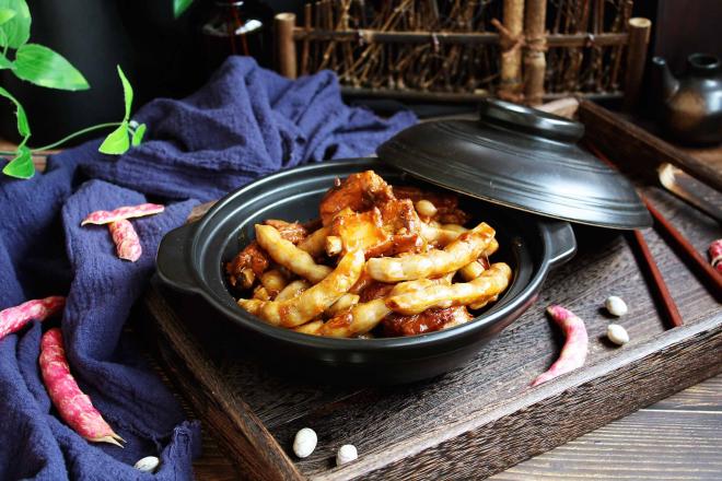 排骨烧黄金勾豆角