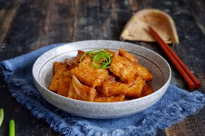葱烧豆腐