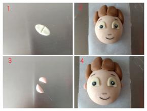 如图所示，将莱德的眼睛，眉毛，嘴巴都做好