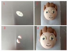 如图所示，将莱德的眼睛，眉毛，嘴巴都做好