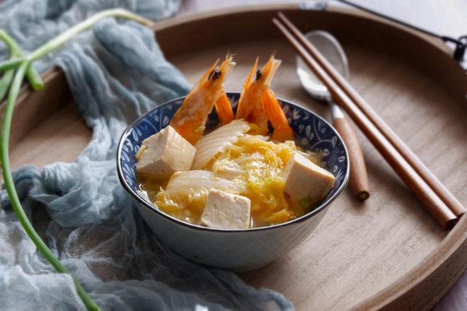 大虾白菜炖豆腐