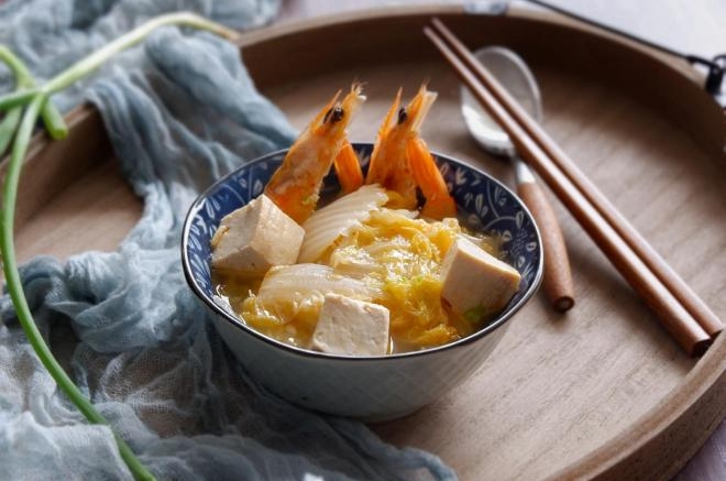 大虾白菜炖豆腐