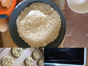 烤箱预热180度10分钟。这时候用月饼模子把小剂子一个个压扁。没有模子可以直接用手按，那样更自然
