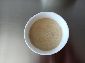 1.先将酵母粉倒入牛奶中化开
