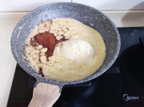 棉花糖融化后加入奶粉，可可粉！