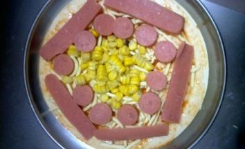 中间放入玉米粒