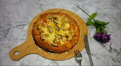 火腿香菇披萨做好啦