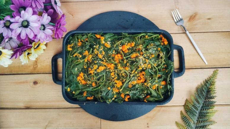 咸蛋黄蒸野苋菜