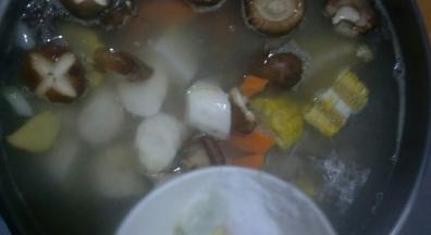 加入盐，继续开大火煮开后转中小火煮40分钟左右OK