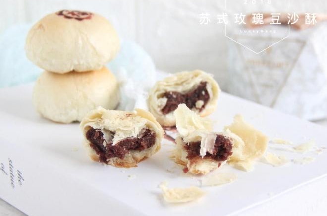 苏式玫瑰豆沙酥