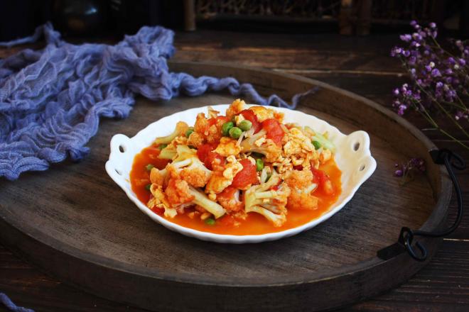 番茄鸡蛋豌豆菜花