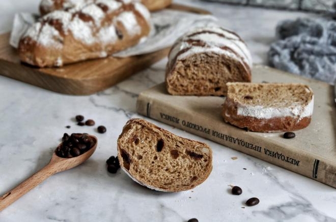 咖啡蔓越莓坚果软欧面包（烫种）