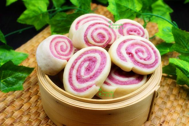 营养早餐，紫薯馒头卷