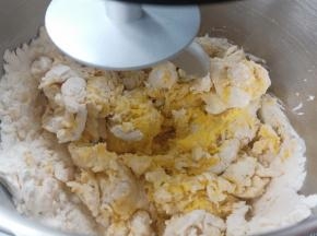 把汤种和主面团（除黄油和盐以外）的其它材料放入厨师机里揉10分钟左右放入黄油和盐，继续揉面。