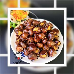 刷了蜂蜜水的栗子放回烤箱再烤五分钟