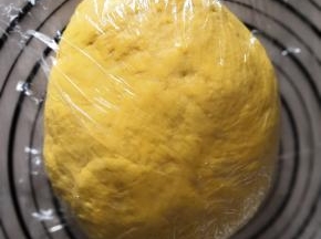 取出揉几下排气，盖保鲜膜静置十分钟