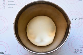 揉好的面团，放在盆中盖保鲜膜进行基础发酵，