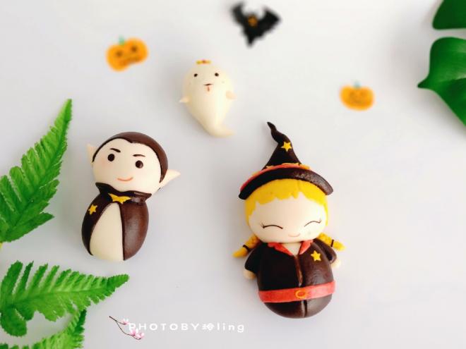 万圣节系列之小巫女卡通馒头