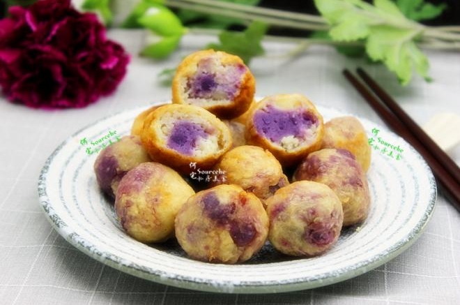 土豆紫薯丸子