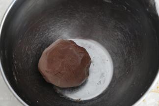 揉成面团。揉好的面团装入保鲜袋，冰箱冷藏40分钟。
