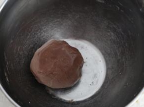 揉成面团。揉好的面团装入保鲜袋，冰箱冷藏40分钟。