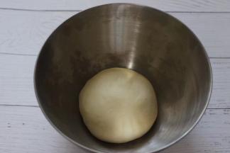 面团整成圆形，放入盆中打上保鲜膜进行醒发。