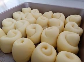 16.烤箱放一碗温水，调至发酵功能，时间1小时左右，发酵至3倍大
