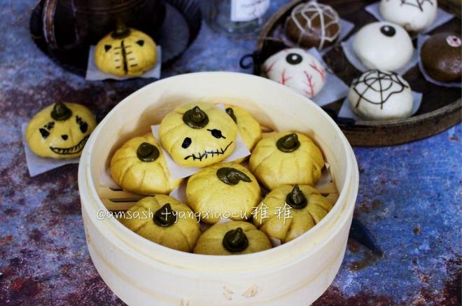 南瓜怪豆沙包子