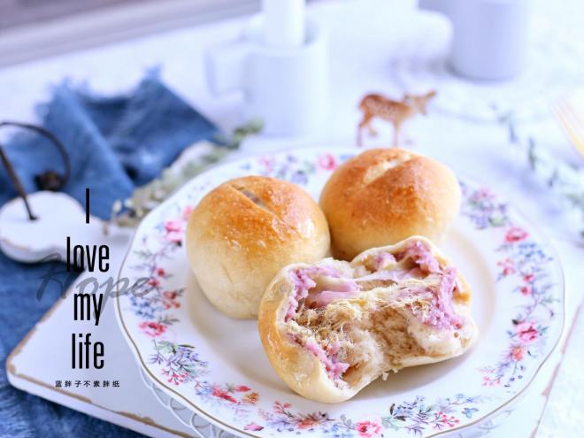 超拉丝的芋泥肉松小餐包