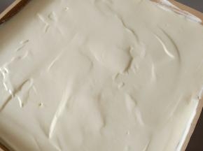 8.倒入28×28的烤盘，用刮刀刮匀
