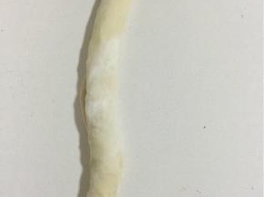 从一头慢慢的卷起来！把卷好的面团两边捏紧，把面团旋转拧成麻花一样！
