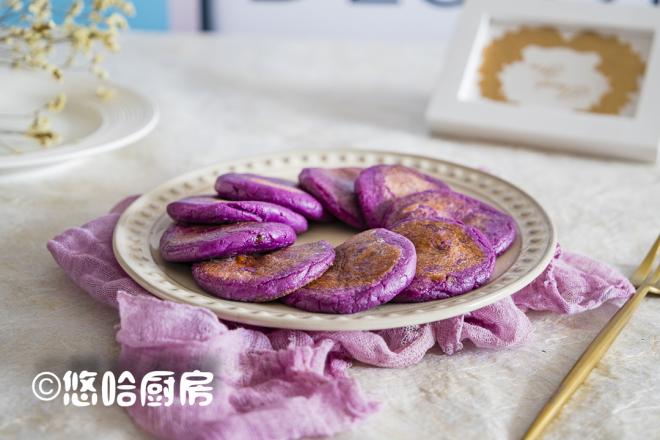 奶香紫薯糯米饼