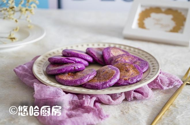 奶香紫薯糯米饼