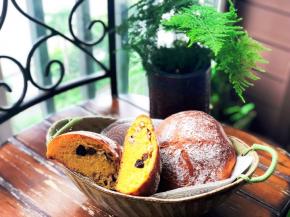 刚出炉的南瓜包，外脆里软的，好好吃