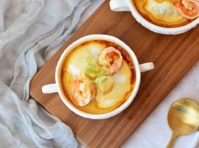 鲜虾窝蛋蒸肉泥