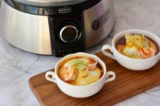 鲜虾窝蛋蒸肉泥