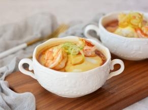 鲜虾窝蛋蒸肉泥