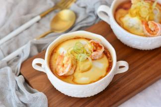 鲜虾窝蛋蒸肉泥