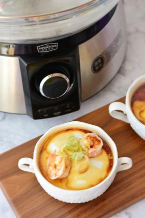 鲜虾窝蛋蒸肉泥