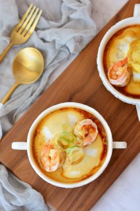 鲜虾窝蛋蒸肉泥