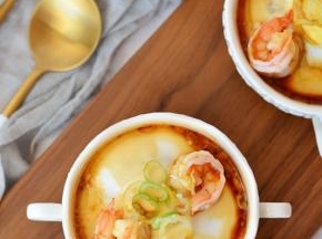 鲜虾窝蛋蒸肉泥