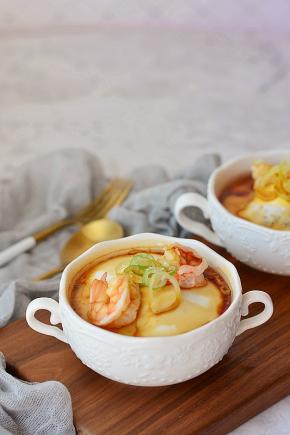 鲜虾窝蛋蒸肉泥