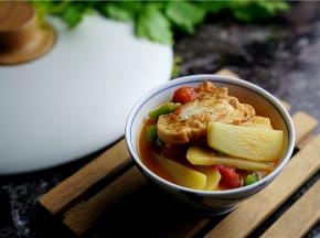 这样子一份番茄焖双豆就完成啦。