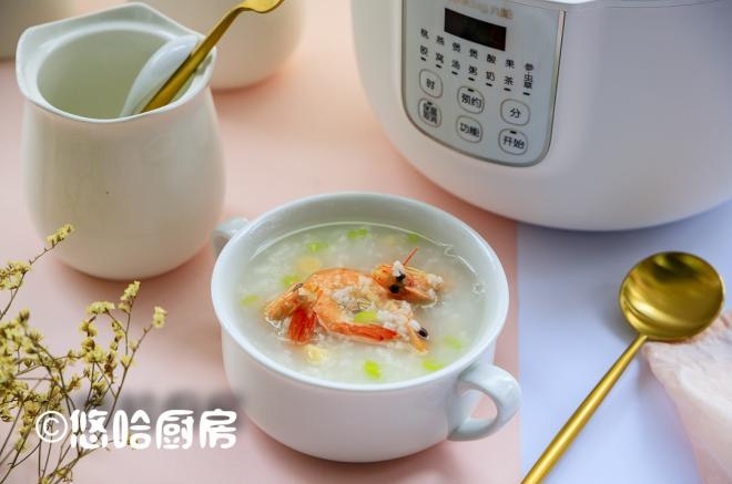 鲜虾干贝粥