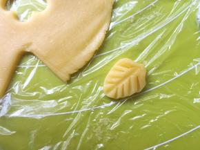 用刀背压出树叶的纹理