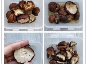 快速泡发干香菇的方法：将干香菇掰掉根部，用清水冲洗一下，装入一个能密封的餐盒中。在盒中加一半的开水，扣紧后用手使劲摇晃，晃大约1分钟左右，打开盒盖，将热水倒掉，这时的香菇已经八分发了，香菇伞的肉质已经变得肥厚柔韧，炖菜的话就可以直接用了，炒菜的话再重复一次这个过程就行了。