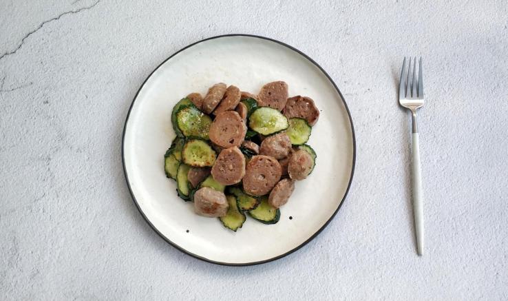 青瓜炒牛肉丸片