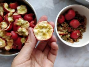 将聚在一起的核去掉，用这个方法就不用一个个抠核了。